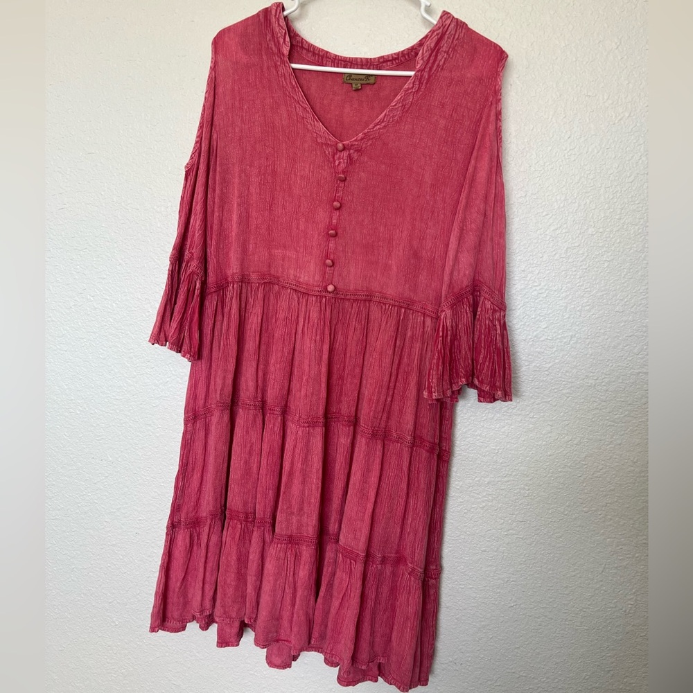 Women's Pink Button-Down Dress